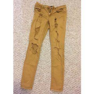 Ripped Mustard Jeans